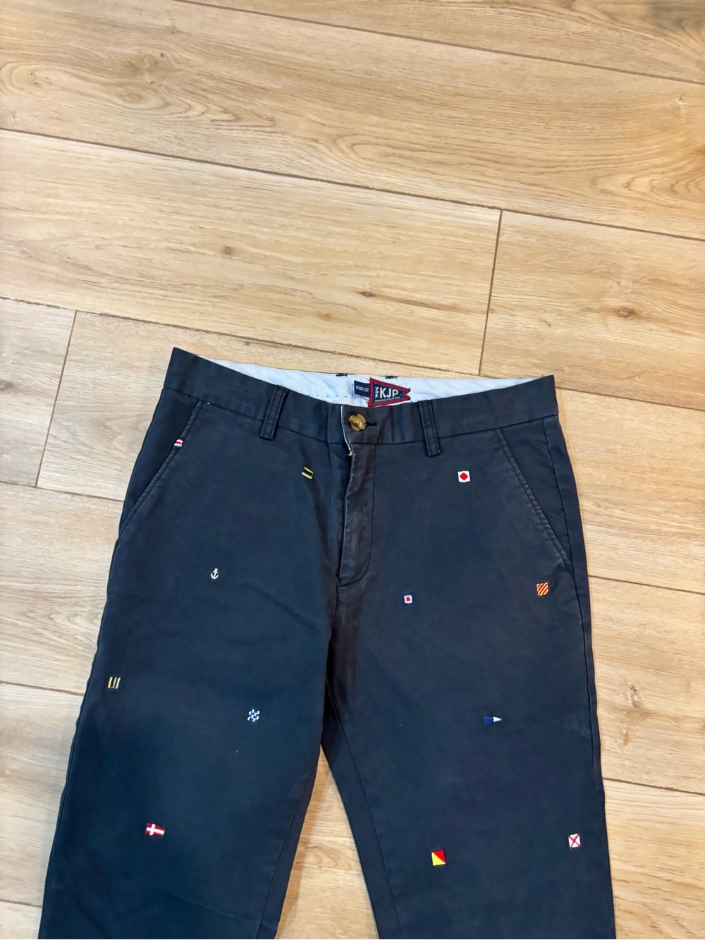 Kiel James Patrick Seafarer Flags Pants 30x32 (31 Act) Navy Blue Chino Prep KJP - Picture 2 of 8